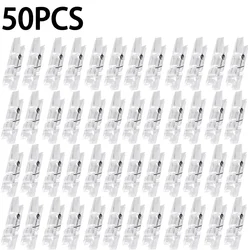 Clear Plastic Spring Clips for Photos and Wall Decorations (50PCS)