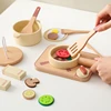 Montessori Children's Play House Kitchen Set Toys Children's Educational Simulation Wooden Toy Vegetable Pot Model Pretend Toys 5