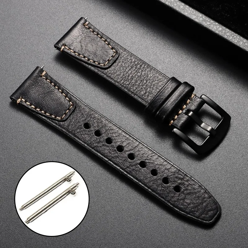 Premium Leather Watchband - Quick Release Strap