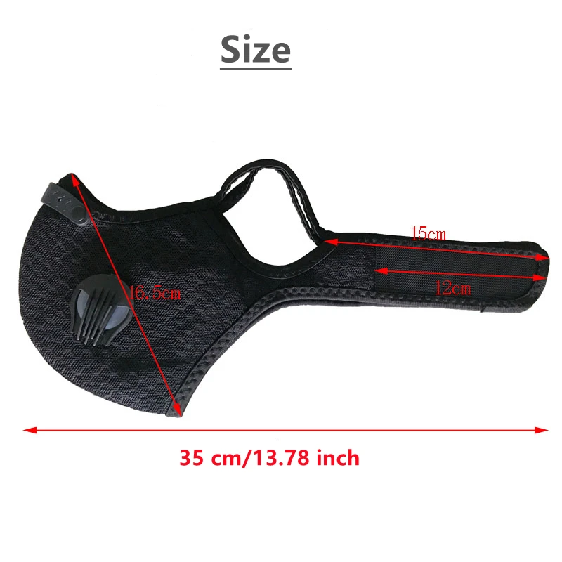 Enhanced Cycling Face Mask with Washable Carbon Filters - Dust & Pollution Protection