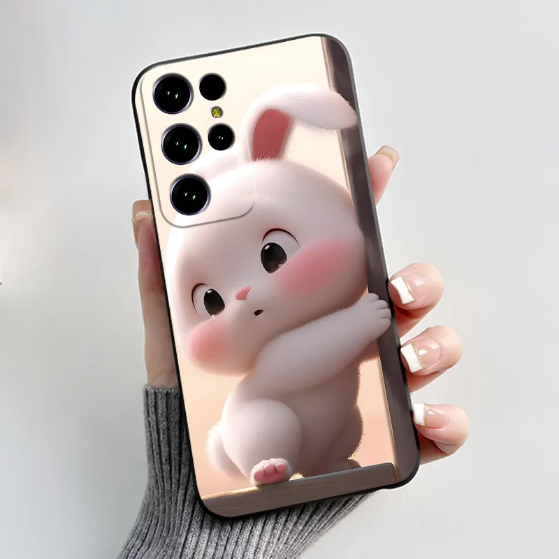 Aesthetic Cute Cat Cartoon Black Soft Silicone Shockproof Phone Case