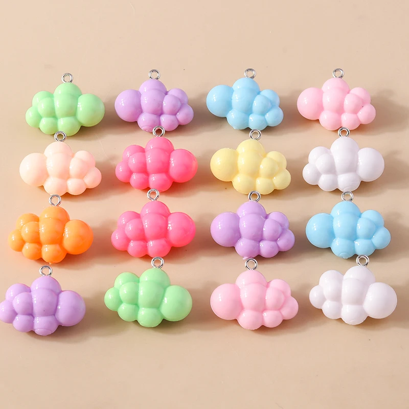 Duarte 20 Teile/los Nette Candy Farben Harz Wolken Charms Anhänger für Schmuck Machen Tropfen Ohrringe Halsketten Armbänder Zubehör – Detail 2