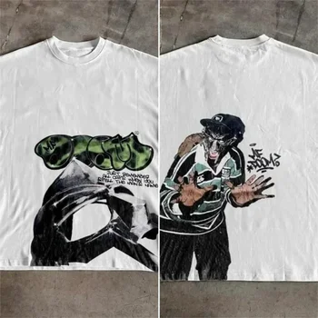 Sopula Vintage The Illest Villain Mf Doom Graphic Casual Street Basketball T-Shirt Harajuku Oversized T Shirt Graphic T Shirts 1