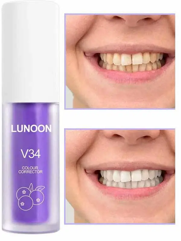 V34 Teeth Whitening Toothpaste Tooth Colour Corrector 30ml Enamel Care Toothpaste Intensive Stain Removal Reduce Yellowing