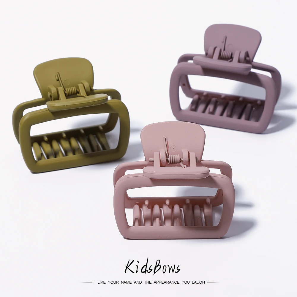 

New Fashion Geometry Square Acrylic Solid Color Hairpin Barrettes for Women Girl Headwear Ponytail Crabs Hair Claw Wholesale
