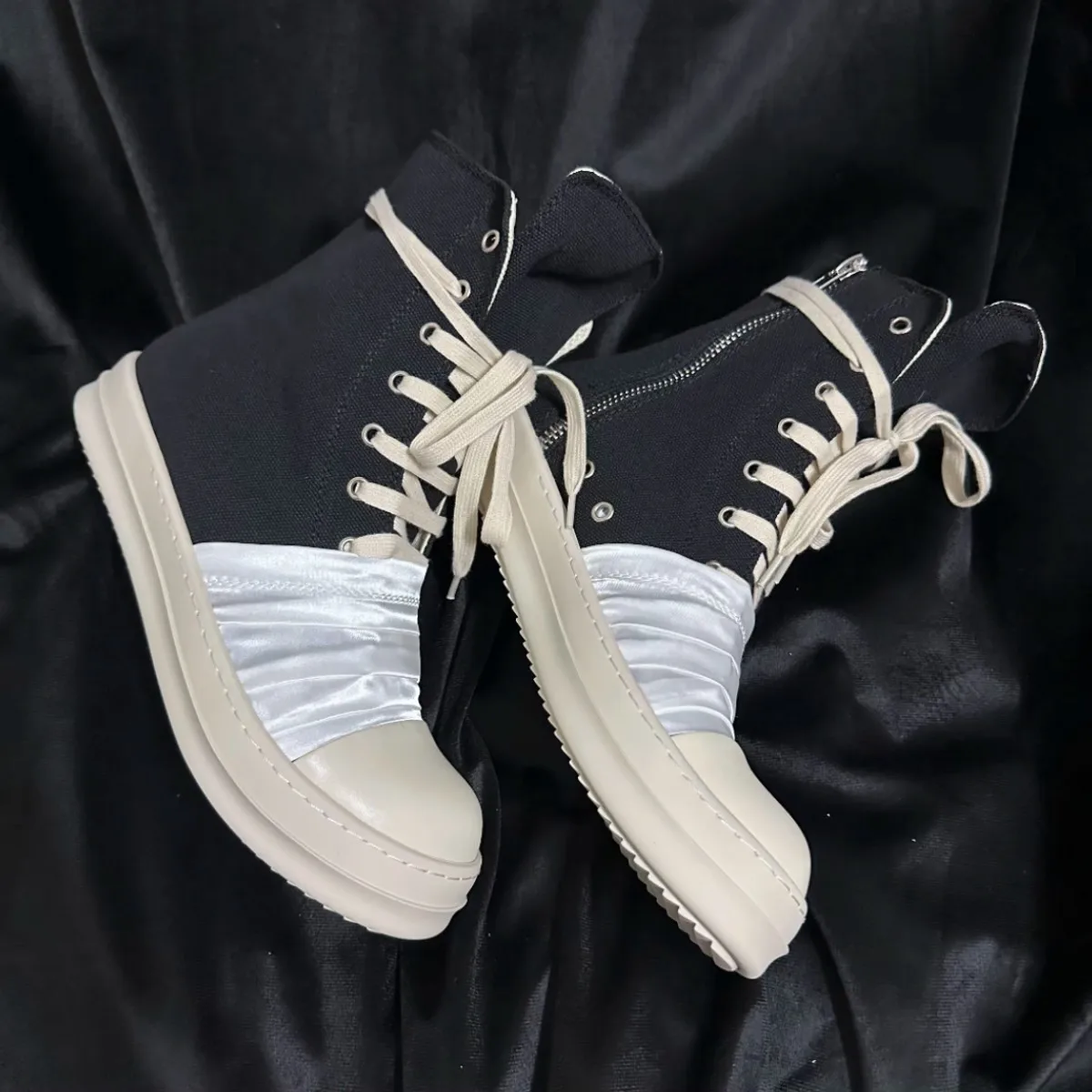 Ro marque Ro hommes chaussure femmes Sneaker blanc toile chaussures haut espadrilles décontractées fermeture éclair luxe