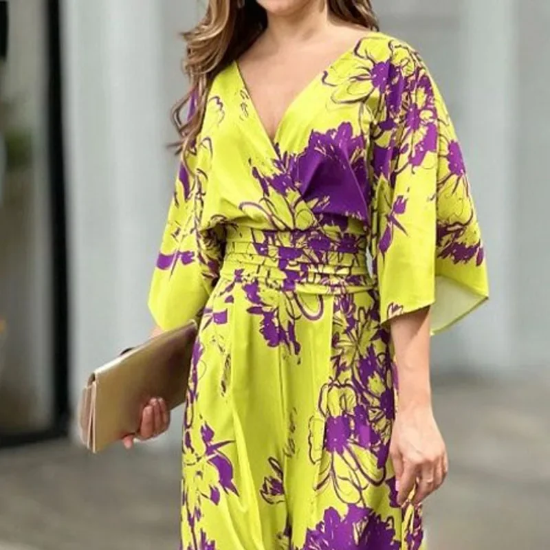 Women's Overalls | Summer Casual Printed Wide Legs Romper