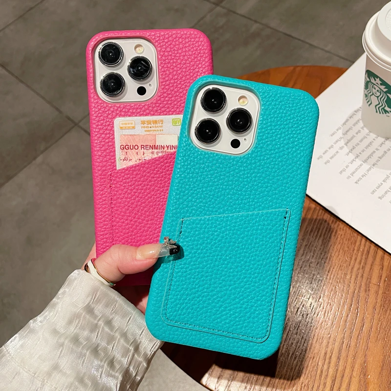 Luxury Lichee Pattern PU Leather Phone Case Cover