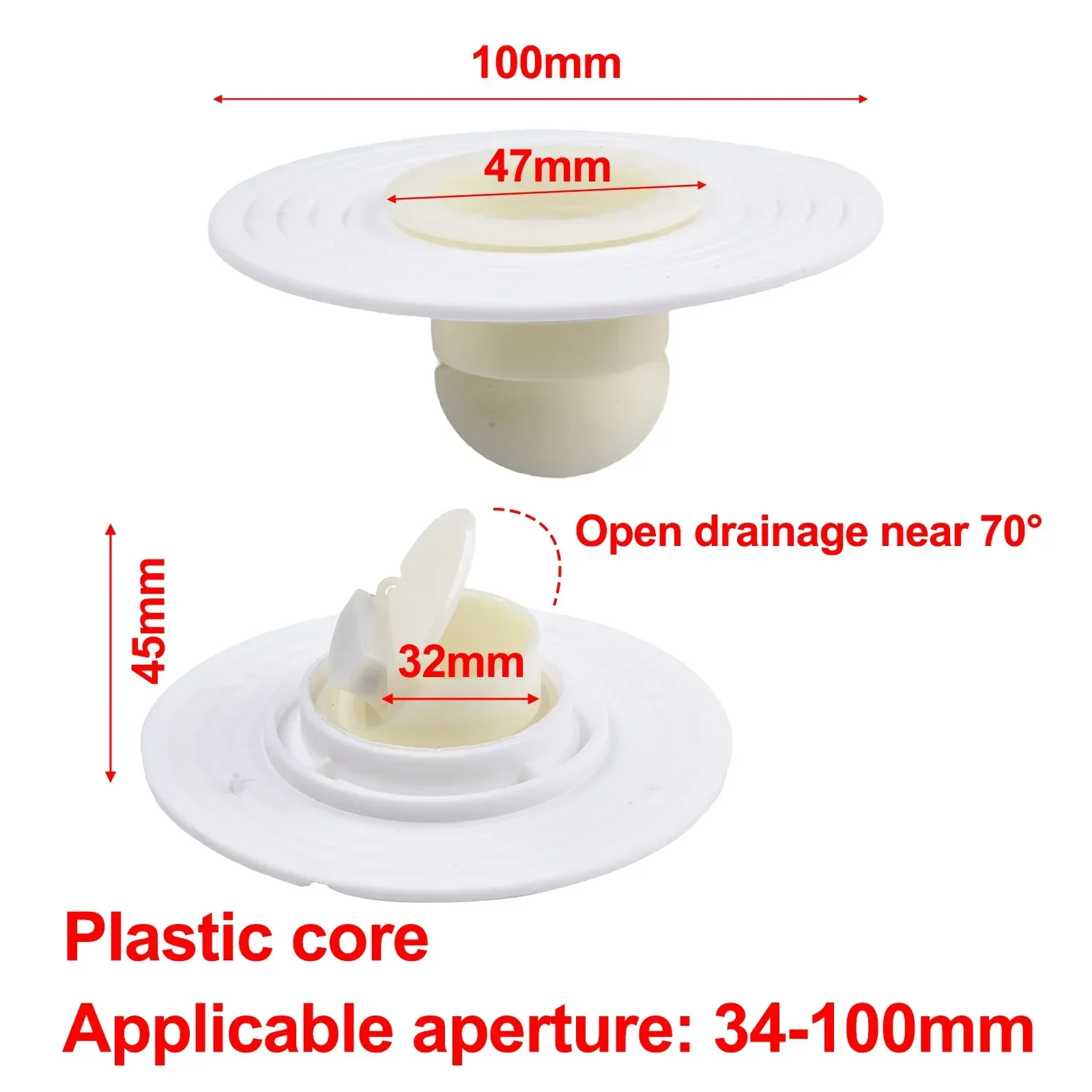 Sink Strainer Floor Drain Fast Drainage Filter Plug Shower Floor Drain Anti-Odor Dectable Backflow Preventer Bathroom Supplies