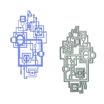 Per Scrapbooking stile industriale taglio del metallo Die Circuit Board Pattern Paper Craft Clipart Handmade Card Decorating Presscut