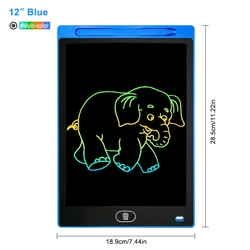 Colorful LCD Drawing Board for Kids - Electronic Writing and Painting Pad, Creative Toy for Children (12 Inch Blue)