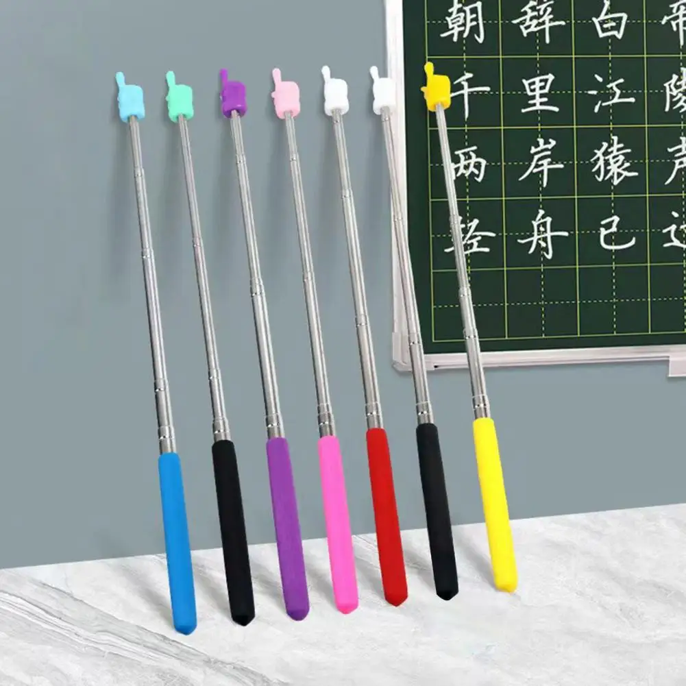 Electronic Whiteboard Pointer Finger Reading Stick Telescopic Stainless Steel Teaching Stick Lightweight Whiteboard for Reading Powerpoint Clicker