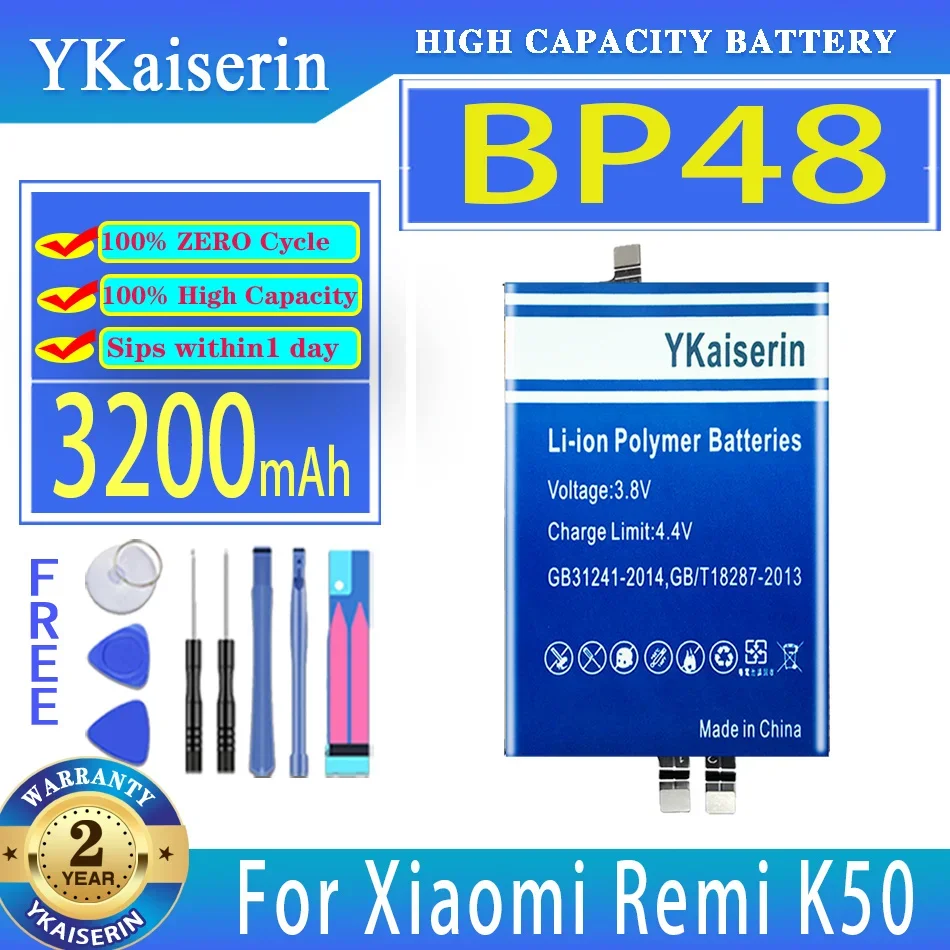 

Аккумулятор ykaisin BP48 3200 мАч для Xiaomi Remi K50 мобильный телефон