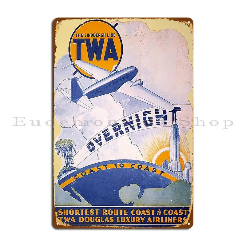 

Металлический плакат с надписью Trans World Airlines 1934, плакаты для клуба, бара, плакаты для гаража, дизайнерские оловянные плакаты