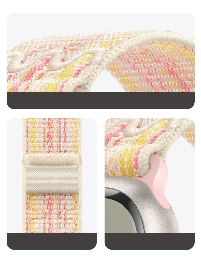 Nylon Loop For Apple Watch Strap 45mm 44mm 46mm 40mm 41mm 38mm 42mm Correa Bracelet iWatch Series 6 Se 7 8 9 10 11 ultra2-3 49mm