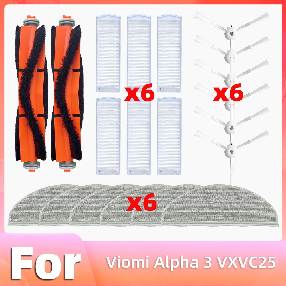 Robô Vacuum Main Side Brush Filtro Hepa Mop Peças de Reposição Acessórios Compatível para Viomi Alpha Vxvc25 Mjstp Redroad G10
