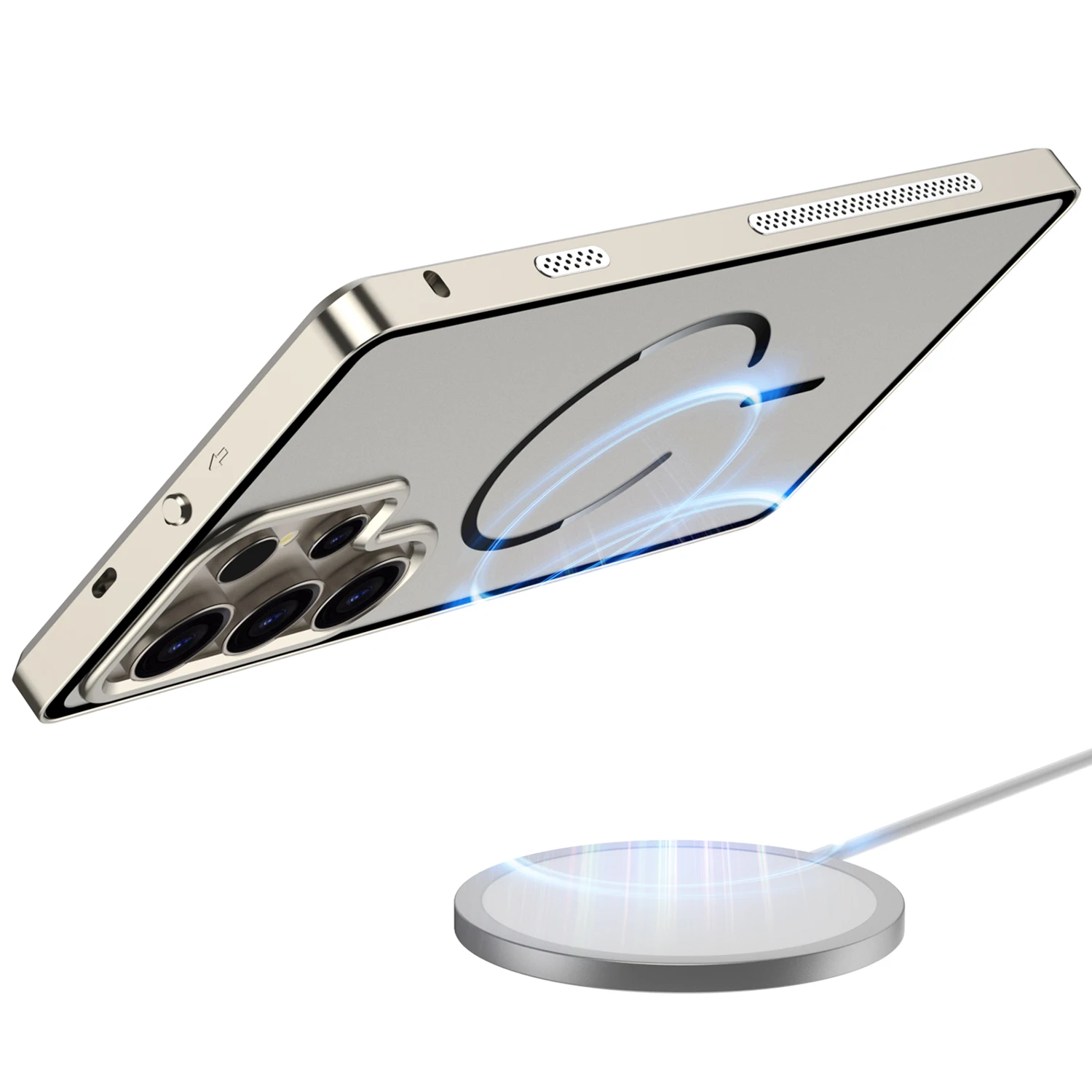 Slim Aluminum Alloy Magnetic Back Cover with Transparent Heat Dissipation Design