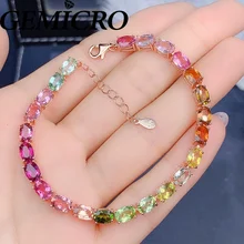  GEMICRO  Colorful Tourmaline Bracelet Delicate Adjustable  Natural Stones Pulsera  Unique Women  Bracelet 