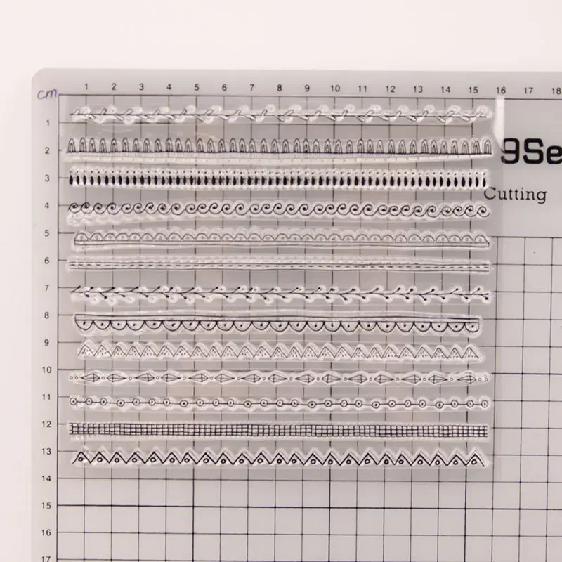 Stripes Clear Stamp Transparent Silicone DIY Stamp Seal Sheet for Scrapbooking Making Album Photo Handmade Decoration