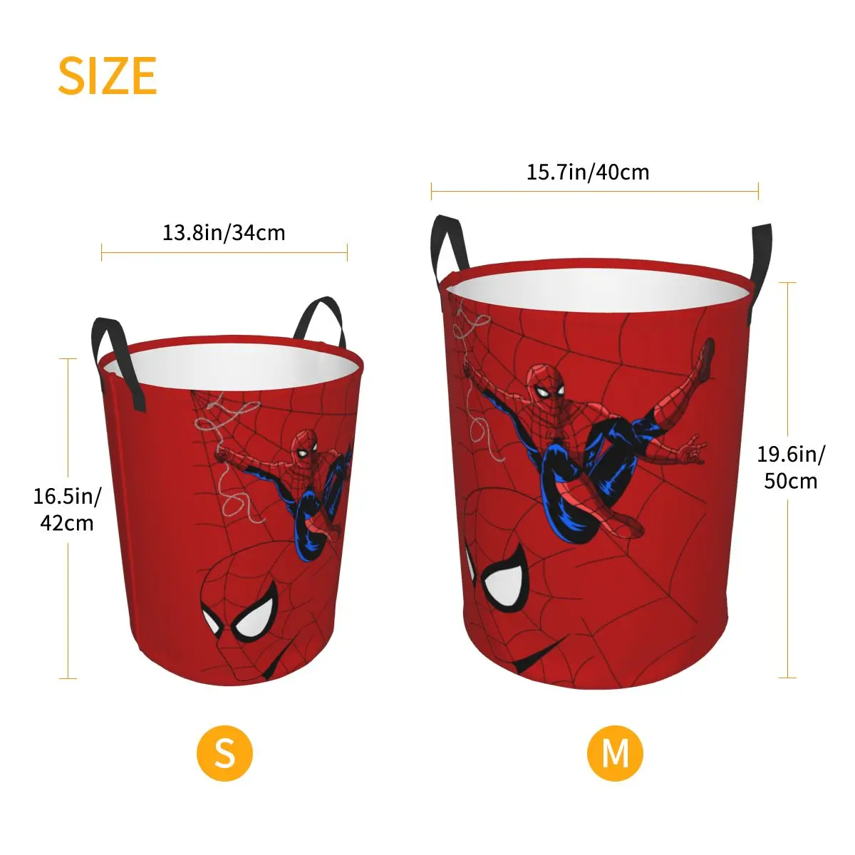 Custom Action Spider Man Comics Laundry Basket Collapsible Superhero Movie Baby Hamper for Nursery Toys Organizer Storage Bins 6