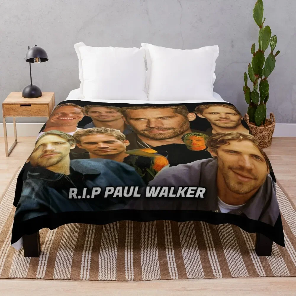 

Paul walker tribute collage design 2021 Throw Blanket Soft Big Decoratives manga bed plaid Blankets