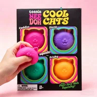 NEEDOH Cool Cat Squishy Toys Slow Rise Sensory Fidget Toys 4 Pack Teenie Cool Cats Squishies Sensory Fidget Toys Party Favors 3