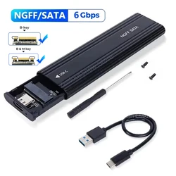 High - Speed Aluminum NVMe M.2 SSD External Enclosure with USB - C Connectivity (SATA Protocol 6Gbps)