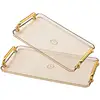 Small&Large Serving Tray with Handles Valet Tray Plastic Serving Tray for Party Kitchen Bathroom Dessert Table Cupcake Display 2