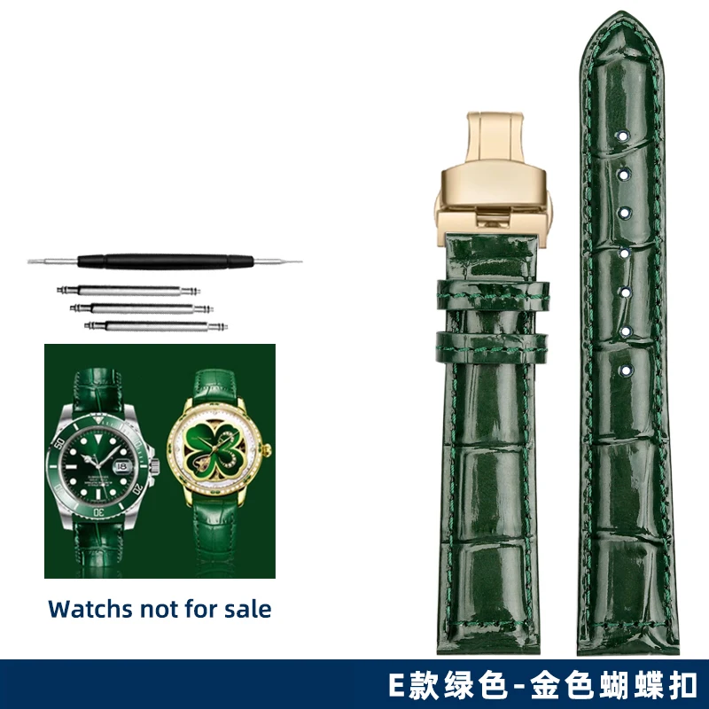 High Quality Green Watch Strap with Butterfly Buckle - Business Casual Design