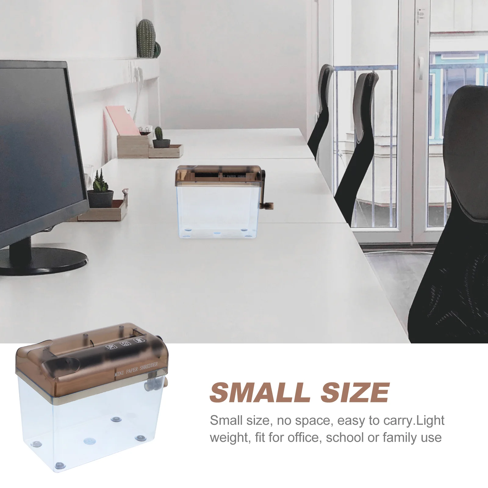 Hand-cranked Paper Shredder Small Desktop Document Manual for Home Floor Strip