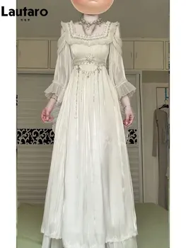 Lautaro Spring  Luxury Elegant Evening Party Wedding Ruffled Soft Fairy Vintage Court-Style Dresses for Women 2026 Maxi Dress 1