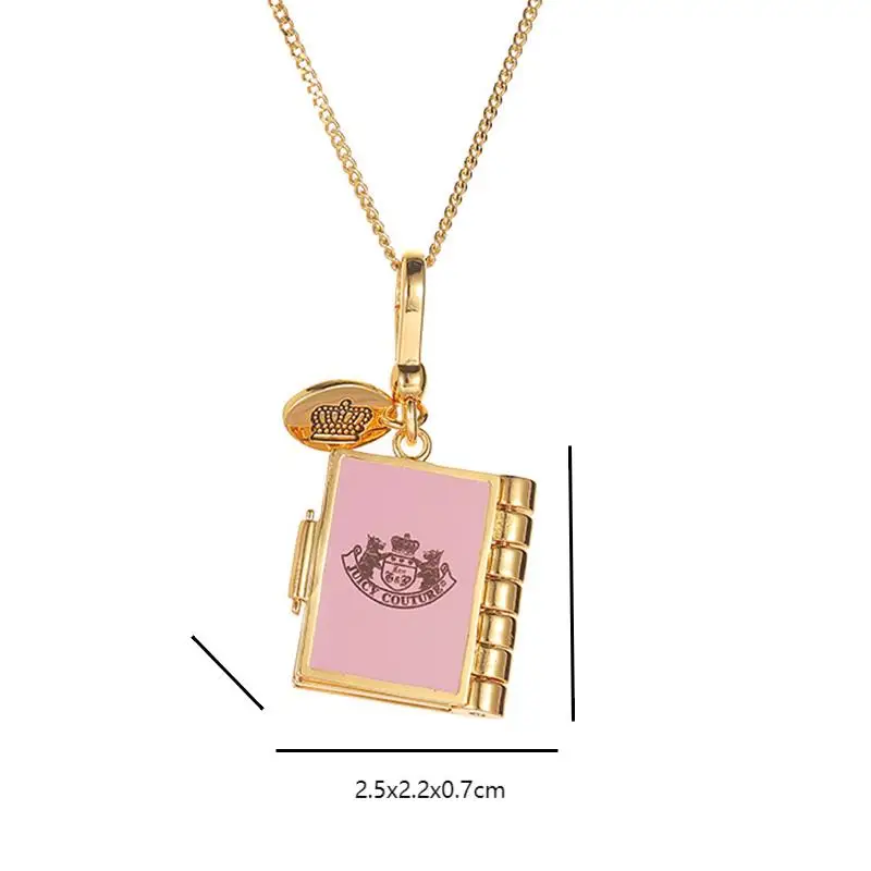 Fashion Luxury Openeable Flip Page Book Pendant Necklace for Women Keychain Pendant Elegant Party Jewelry Valentine's Day Gift 5