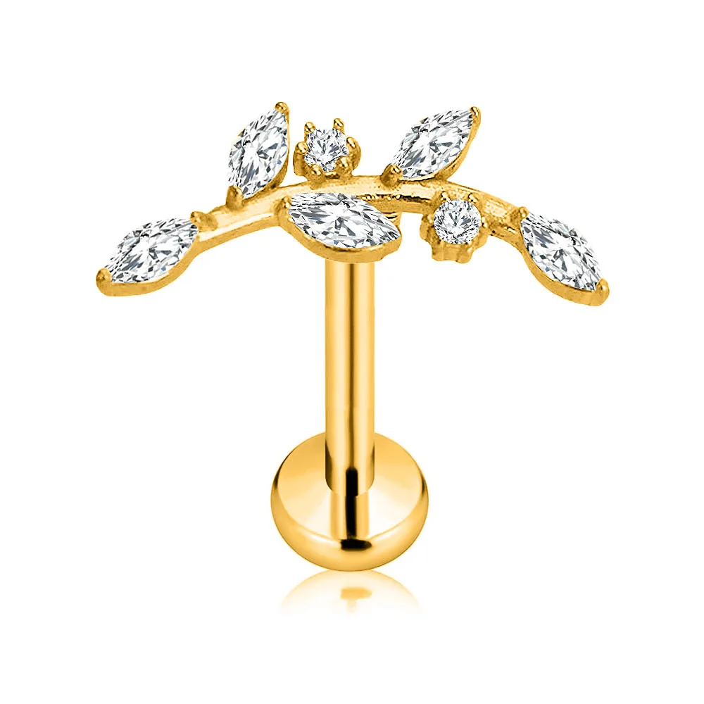 ASTM F136 G23 Titan Blütenblätter Blatt Herz Schmetterling Threadless Piercing Pin Push-in Labret Daith Conch Ohrring 16G 18G 20G – Detail 14