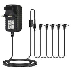 Miwayer 5-Way Power Adapter for Guitar Pedal Boards - Daisy Chain Cable Accessories, 9V DC 500mA (UK Plug)