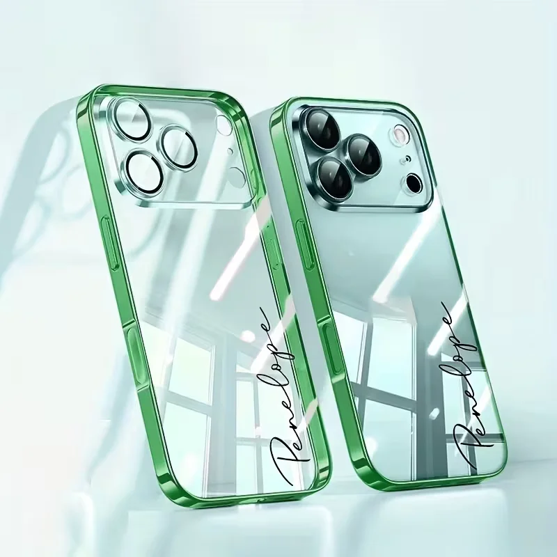 Personalized Customized Name Transparent TPU Luxury Plating Phone Case for thumbnail 9