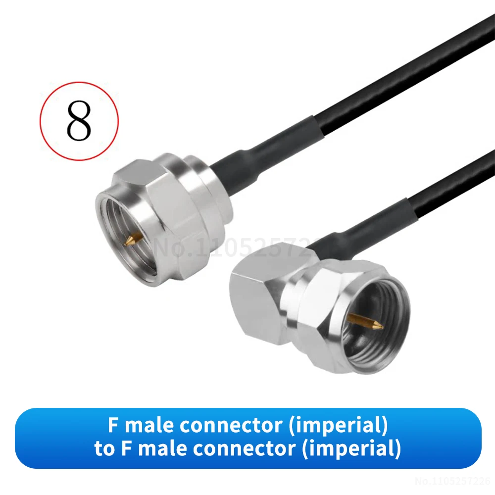 F-zu-F-Stecker/Buchse-Verbinder (schwarzes RG316 RF-Adapterkabel) F-zu-F-Antennensignal-Verlängerungskabel (1 Stück) – Detail 9