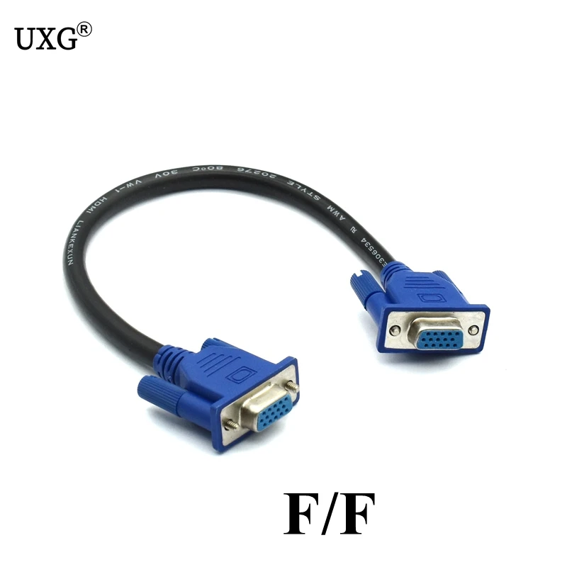 25cm 0.25m HD15Pin VGA D-Sub Short Video Cable Cord Male To Male M/M To Female And Female RGB Cable Monitor