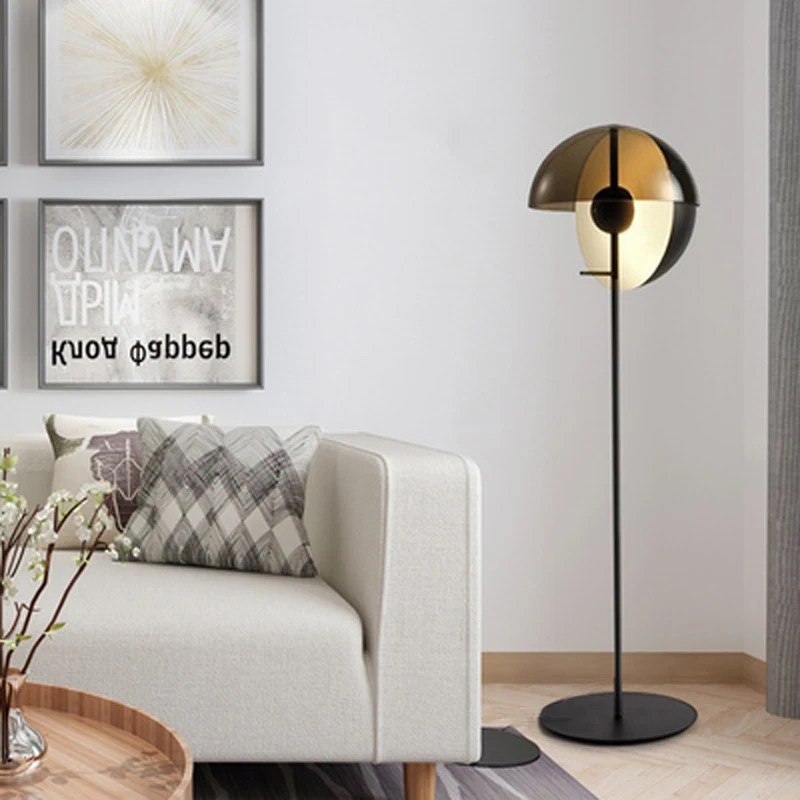 Tanie Półkulisty szklany klosz lampy podłogowe LED światła Lustre Home Decor