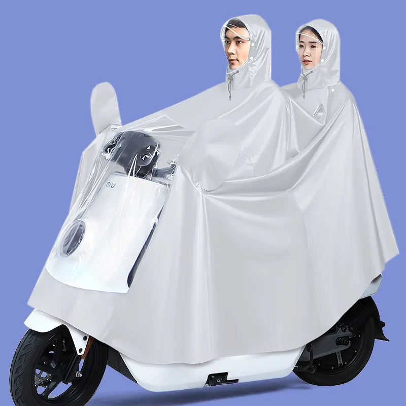 Motorcycle Raincoat Rain Poncho Bike Raincoat 1 PC Raincoat Electric Car Thickened Lengthened Adult Battery Car Raincoat Double Motorcycle Poncho