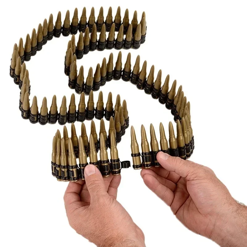 Plastic Bullet Belt Gold Die Hard Army Fancy Dress Party Plastic Bullets