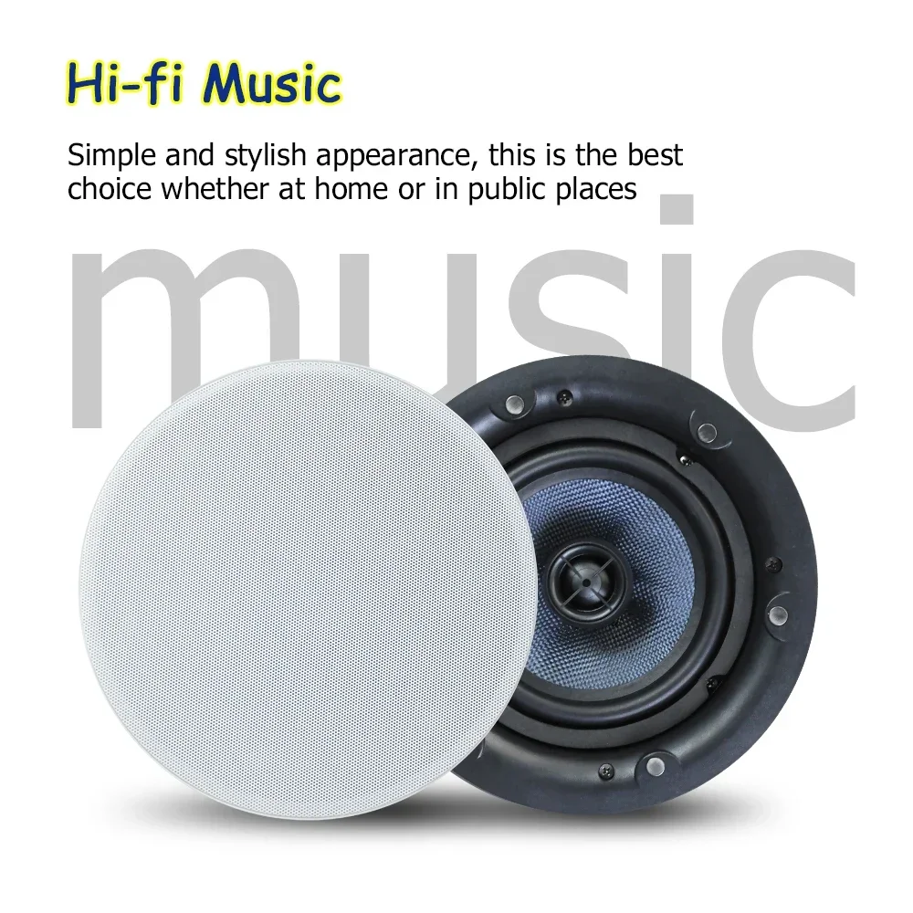 Bluetooth Coxial Ceiling Speaker 5.25" Class D Amplifier 30W Porfessional Loudspeaker Hifi Sound Home Theater System Support Aux
