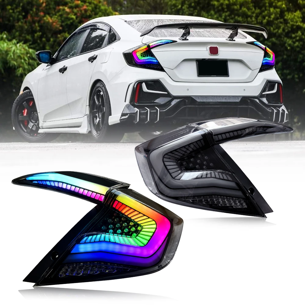 Rgb Achterlichten Voor Honda Civic 2016 2021 Led Autolampen Assemblage Dynamische Sequentiële