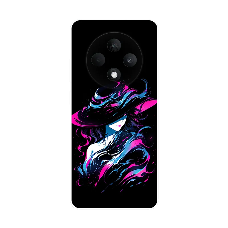 Flower Cat Painted Soft Silicone Case - Stylish Protective Cover