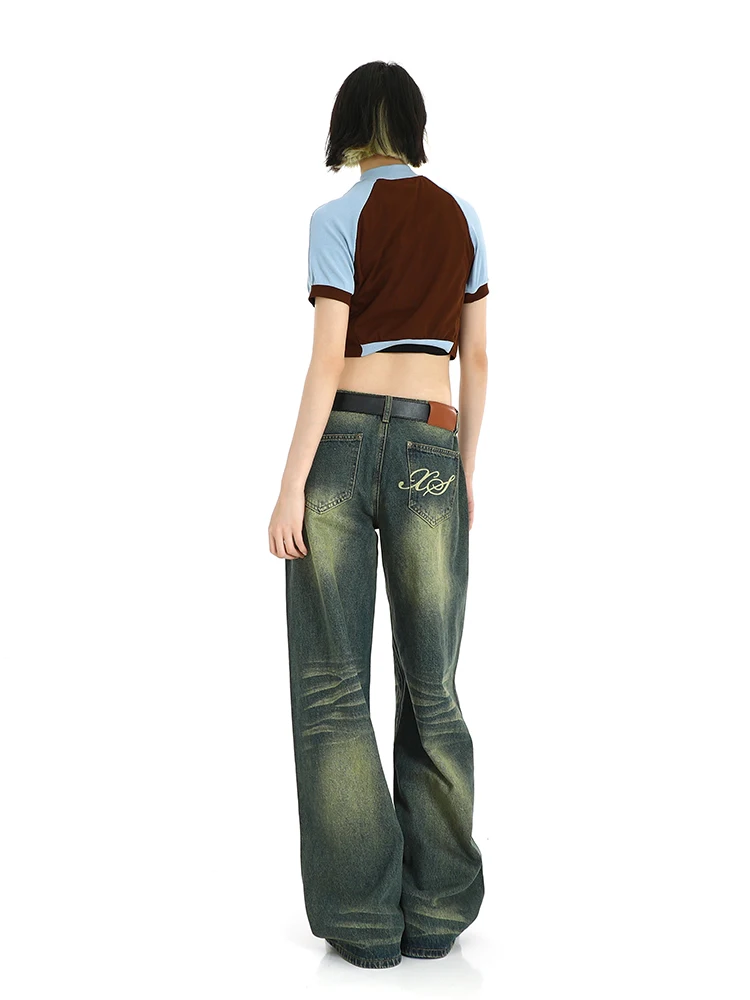 Damen weites Bein Baggy Jeans 1920er Jahre Mode 90er Jahre 