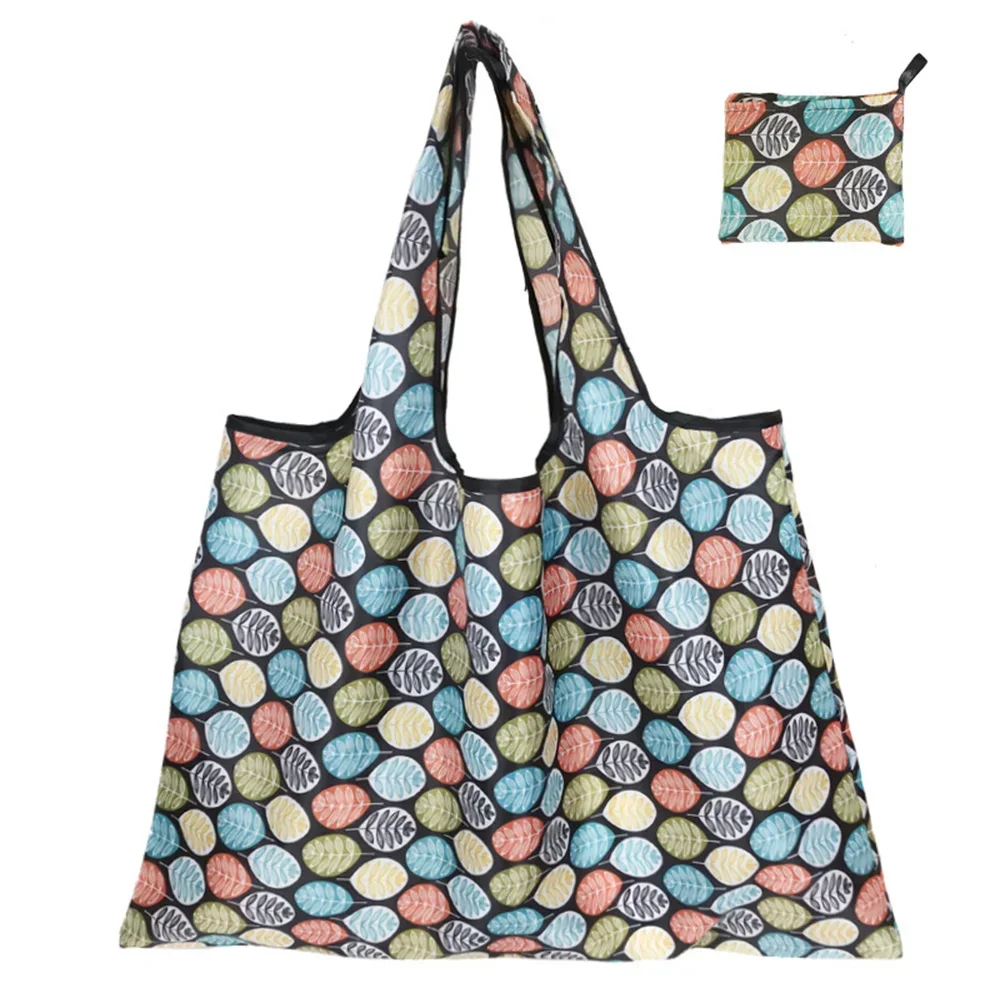 Eco-Friendly Foldable Tote Bag - Personalized Large-Capacity Shoulder Bag for Groceries, Travel, and Beach