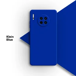 Premium Shockproof Liquid Silicone Protective Shell for Huawei - Soft Back Cover with Lens Protection (Klein Blue)