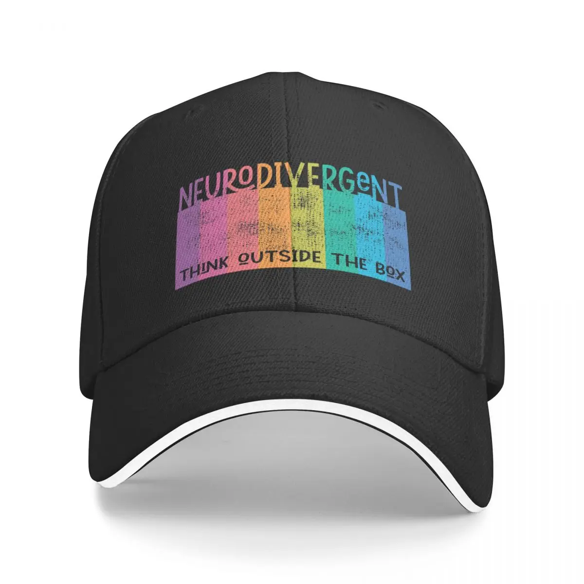 

New Colorful Neurodivergent Rainbow Design Baseball Cap Hood Hat Man For The Sun fashionable Hat Male Women's