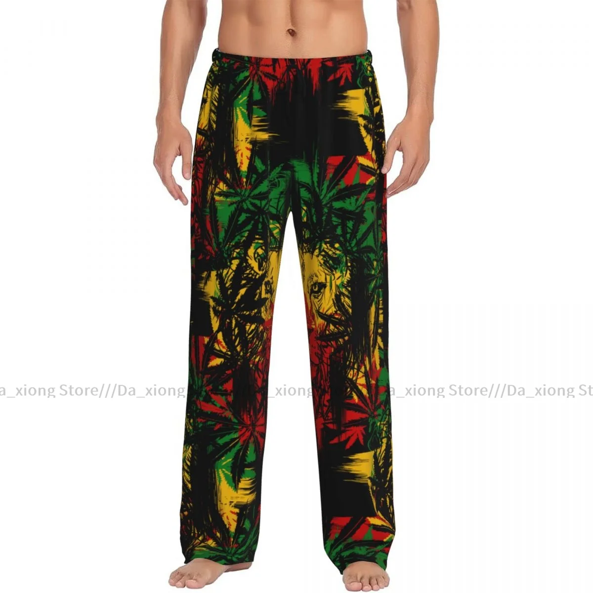 Calça Comprida Masculina Casual Com Estampa De Natal, Calça