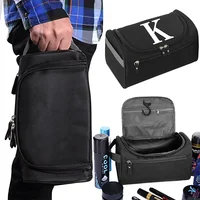 Functional Travel Cosmetic Bag Unisex Hanging Makeup Case Necessaries Organizer Storage Pouch Toiletry Bag White Letter Pattern 1