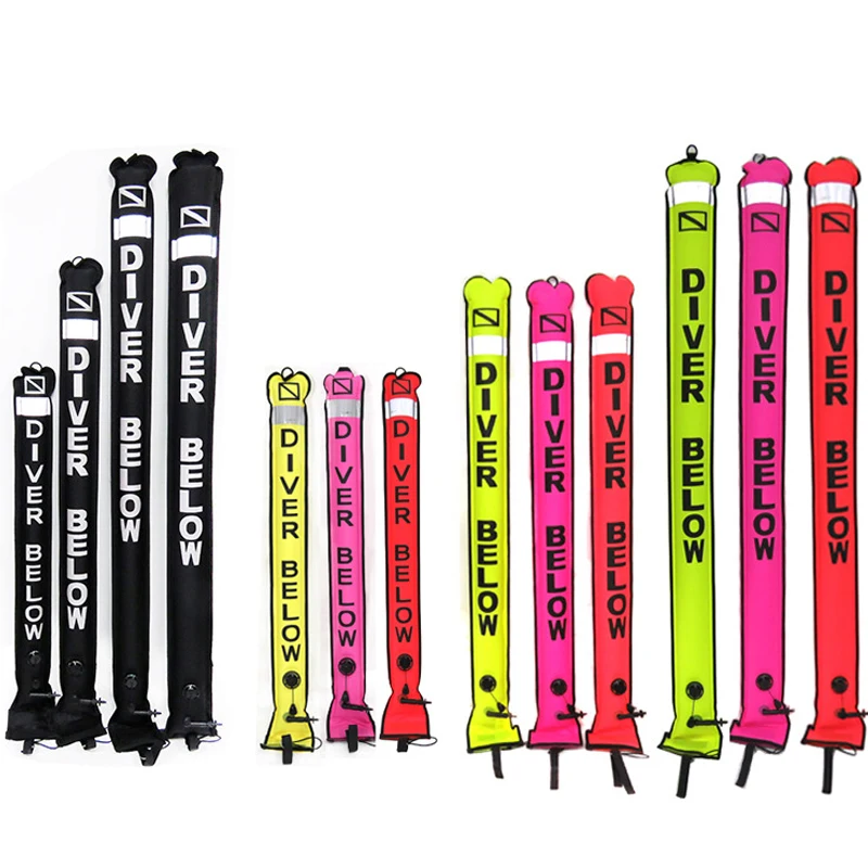 Scuba Diving Buoy Surface Marker Buoy Colorful Visibility Safety Inflatable Scuba SMB Dive Alert Diver Below DSMB Diving Safety Gear Equipment inflatable swimming buoy,scuba diving accessories,scuba diving buoy